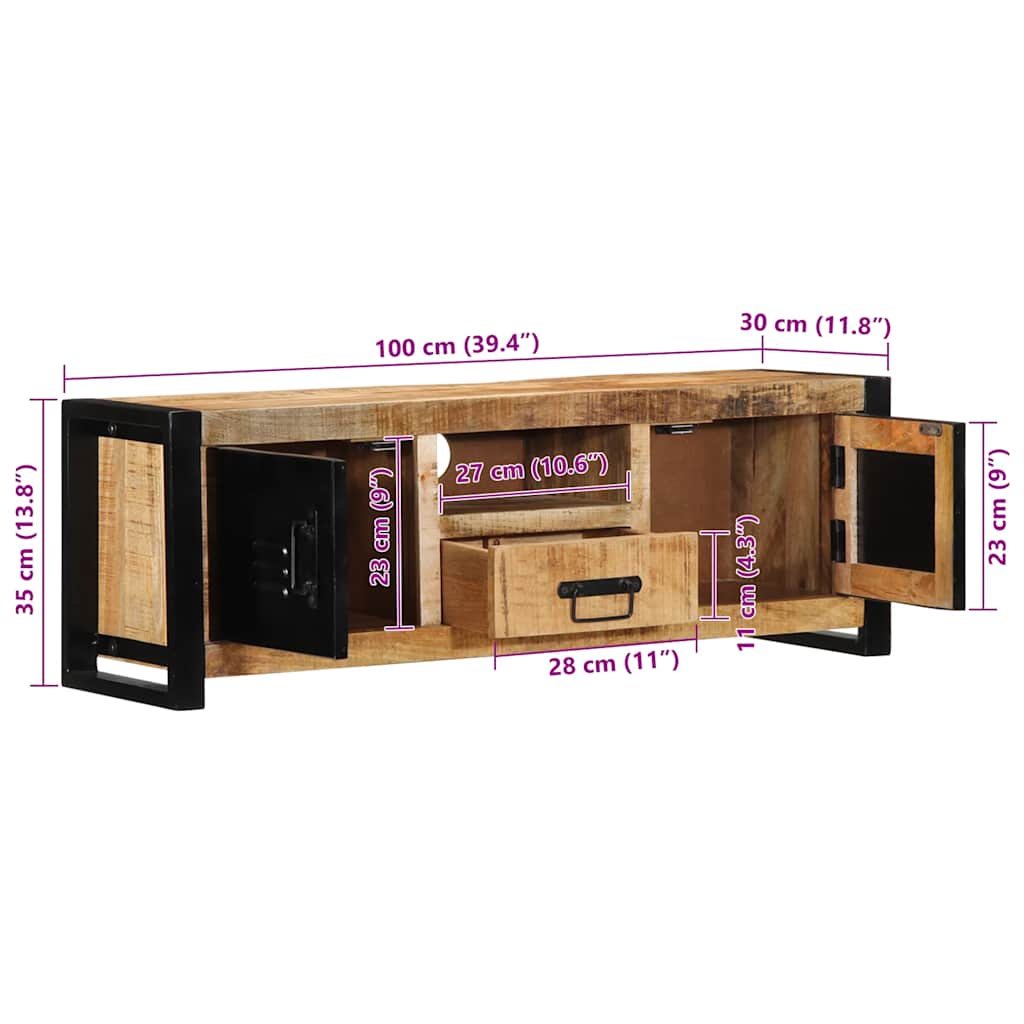 TV-Møbel Tre TV-benk heltre mango 100x30x35 cm
