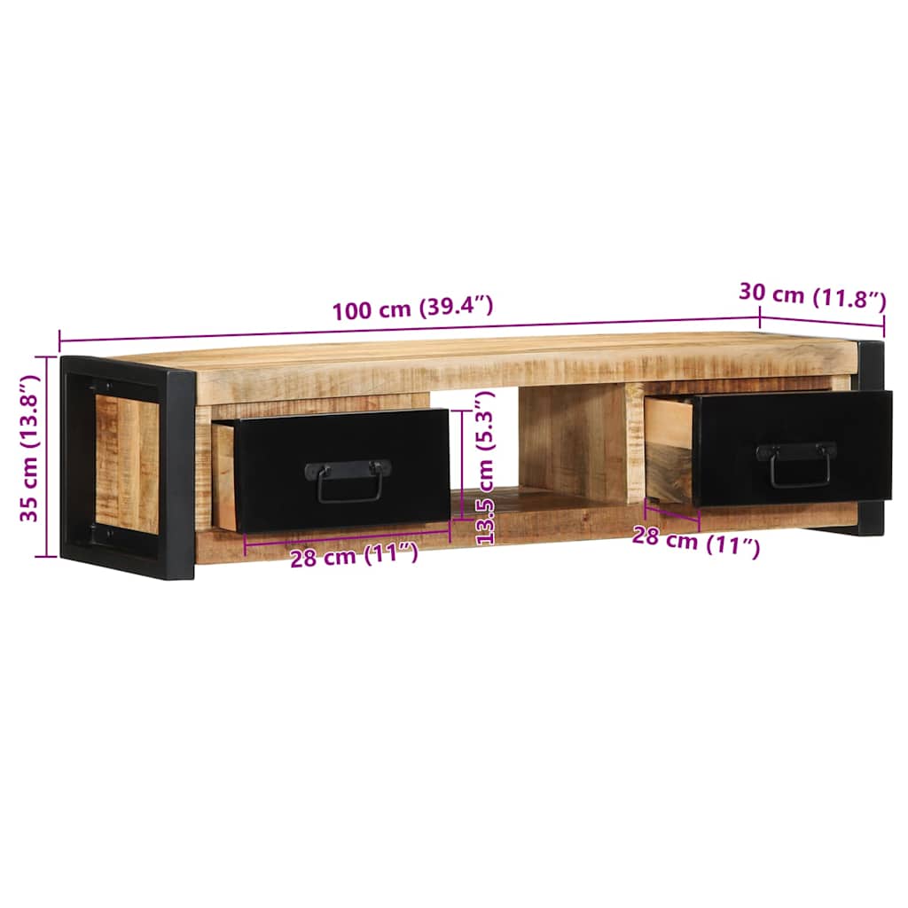 TV-Møbel Tre TV-benk heltre mango 100x30x25 cm