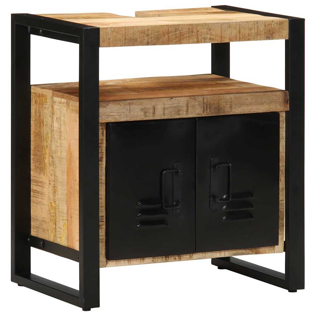 Baderomskap med hylle Brun 55 x 35 x 60 cm Massivt mangotre