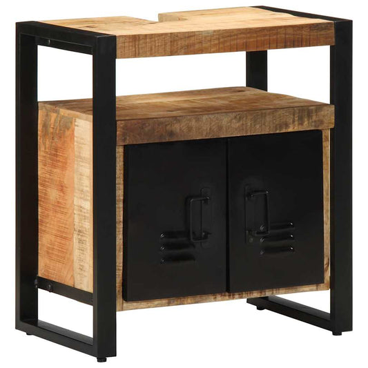 Baderomskap med hylle Brun 55 x 35 x 60 cm Massivt mangotre