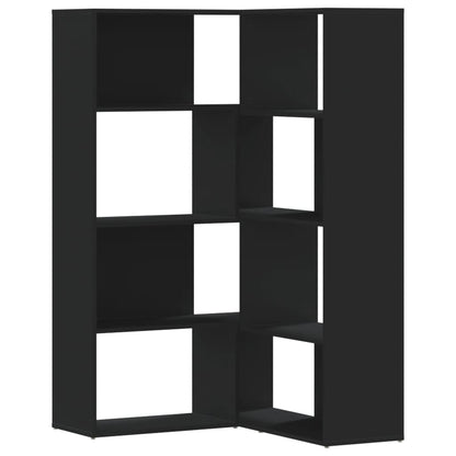 Bokhylle Svart for hjørne 4 etasjer 85x85x140 cm