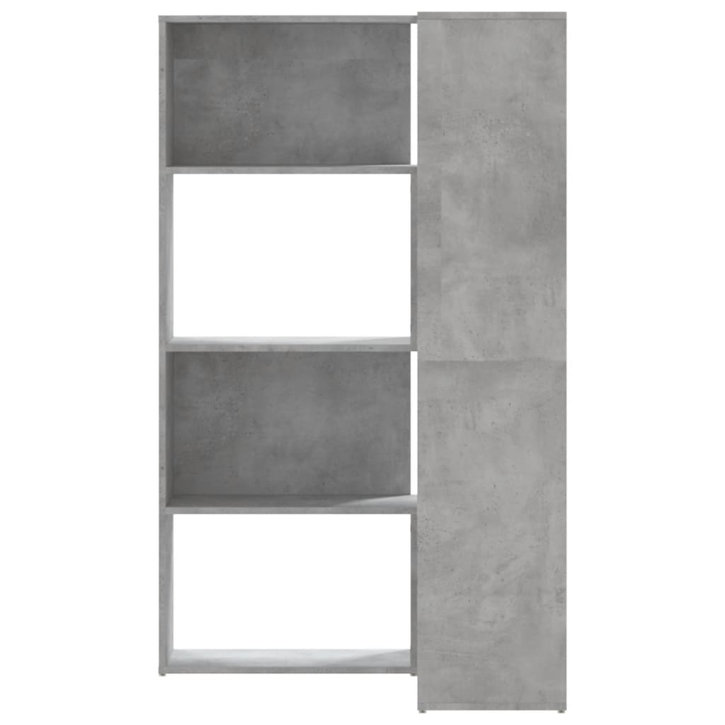 Bokhylle Betonggrå hjørne 4 etasjer 85x85x140 cm