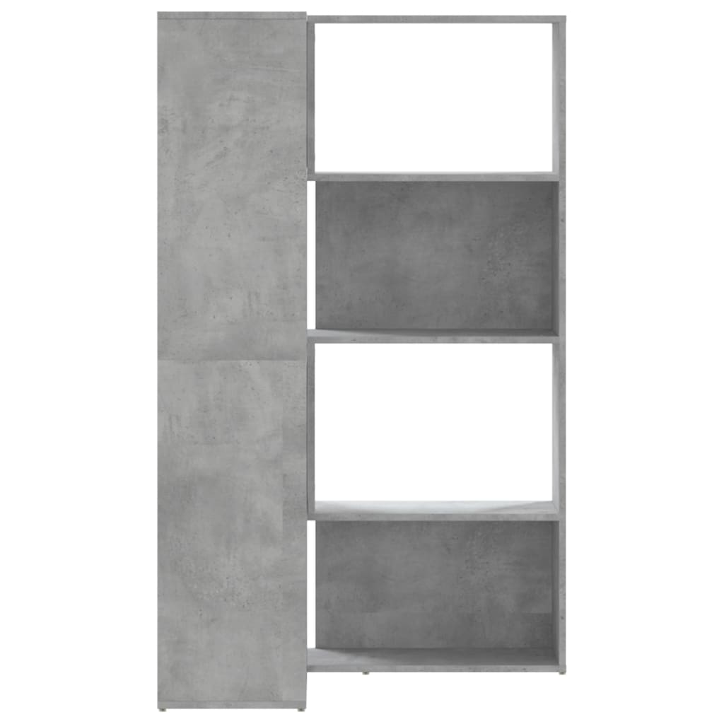 Bokhylle Betonggrå hjørne 4 etasjer 85x85x140 cm