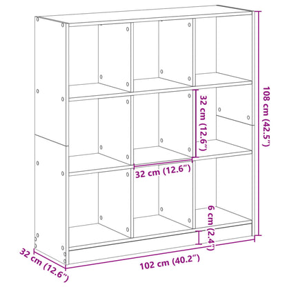 Bokhylle Svart 102x32x108 cm