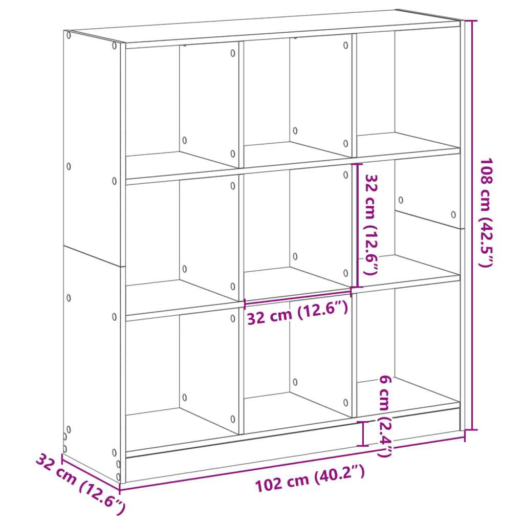Bokhylle Brun Eik 102x32x108 cm