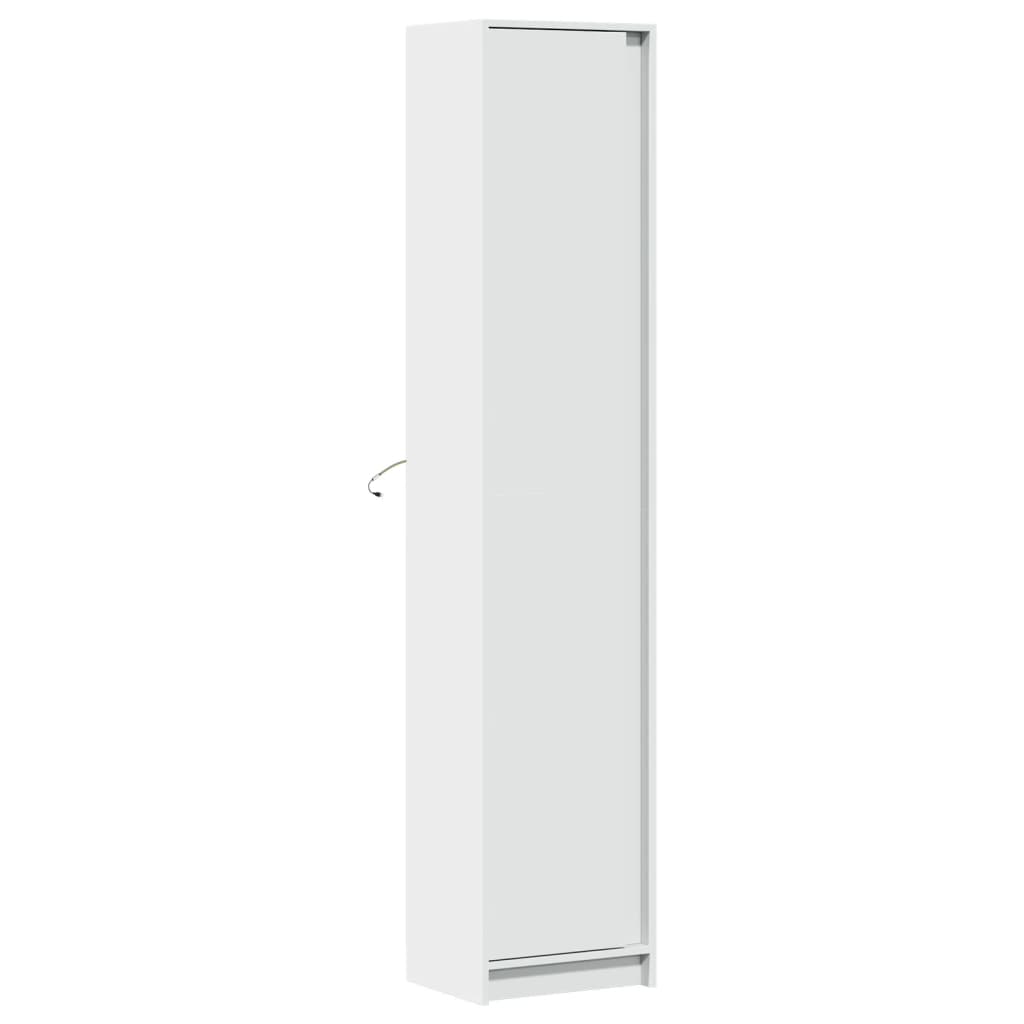 Skap Hvit med LED 41,5x32,5x200 cm