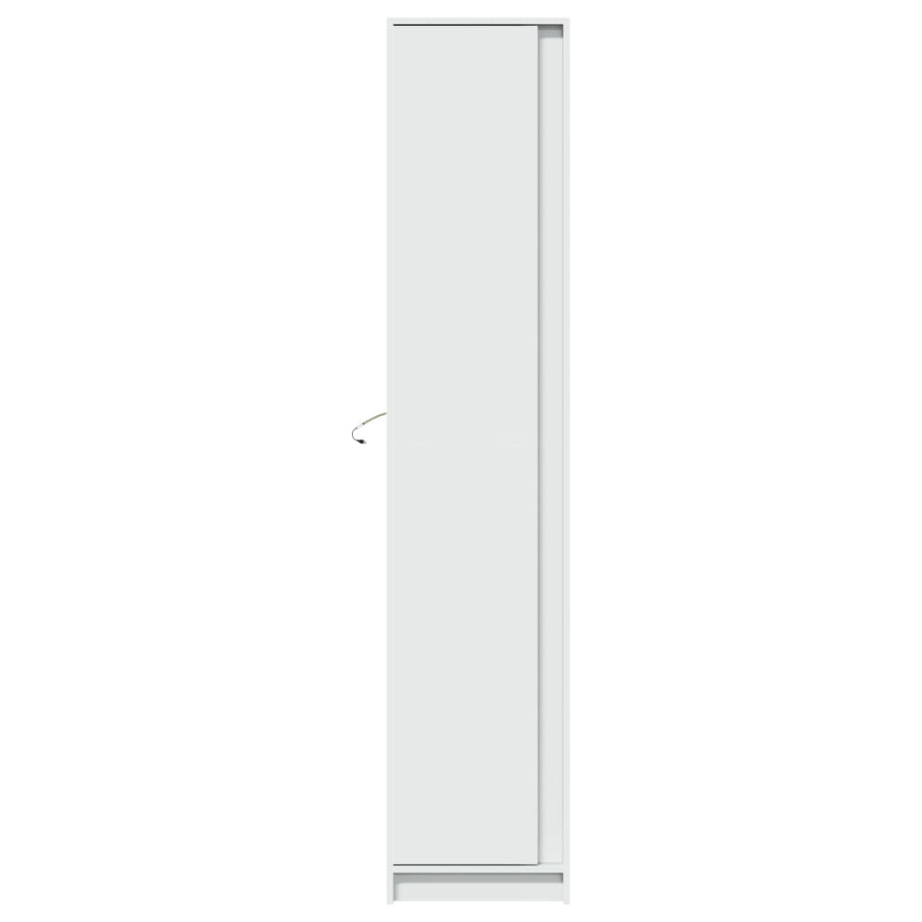Skap Hvit med LED 41,5x32,5x200 cm