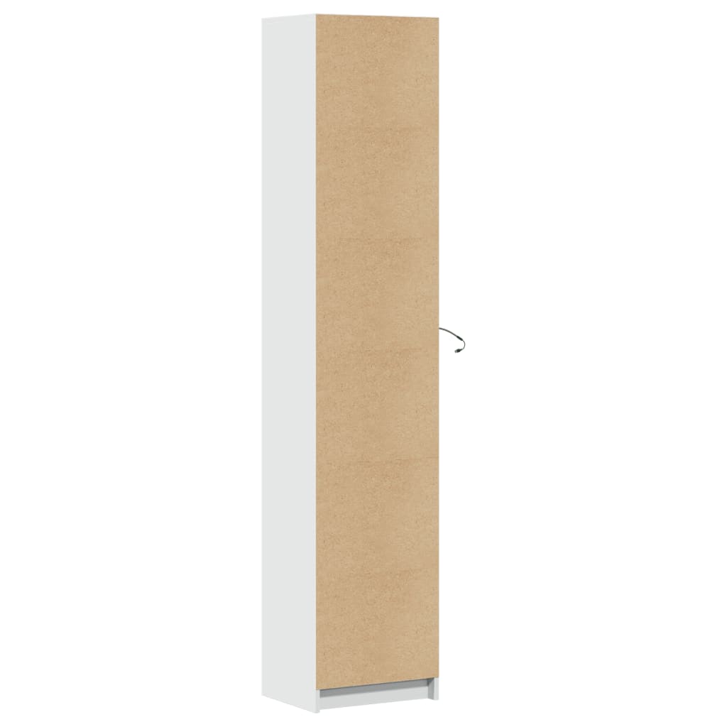 Skap Hvit med LED 41,5x32,5x200 cm