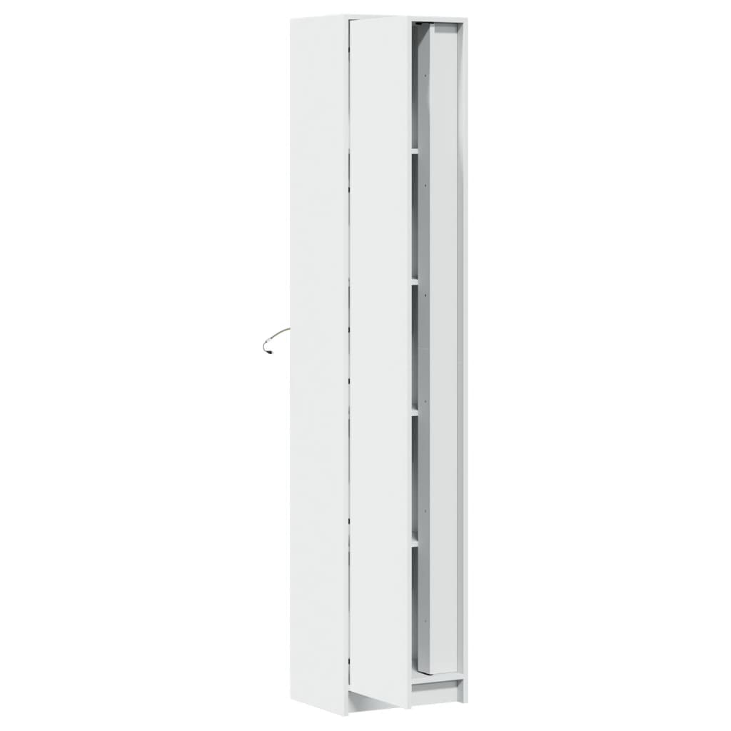 Skap Hvit med LED 41,5x32,5x200 cm