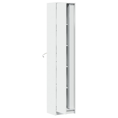 Skap Hvit med LED 41,5x32,5x200 cm