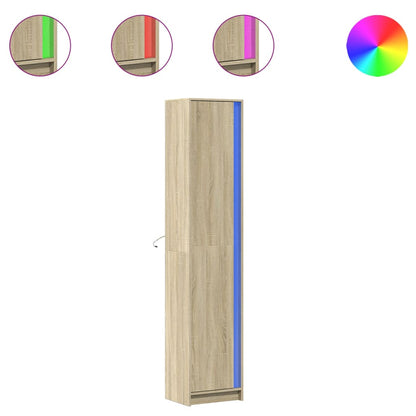 Skap Sonoma Eik med LED 41,5x32,5x200 cm