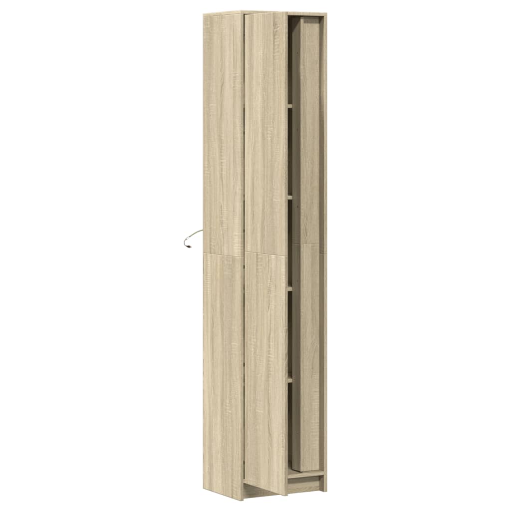 Skap Sonoma Eik med LED 41,5x32,5x200 cm