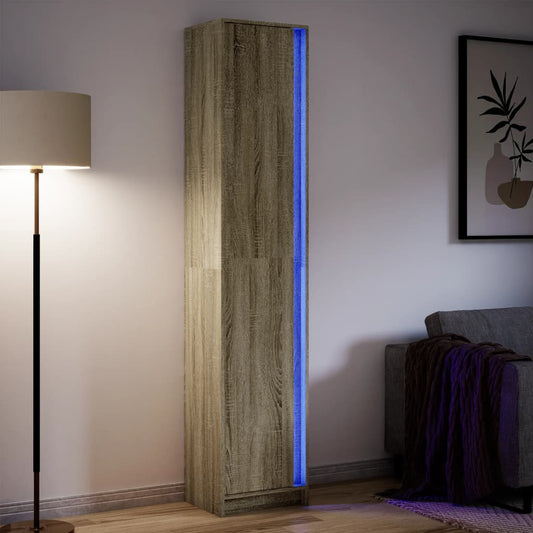 Skap Sonoma Eik med LED 41,5x32,5x200 cm