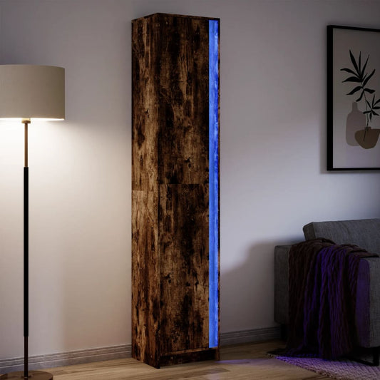 Skap Røkt Eik med LED 41,5x32,5x200 cm