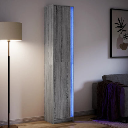 Skap Sonoma Grå med LED 41,5x32,5x200 cm