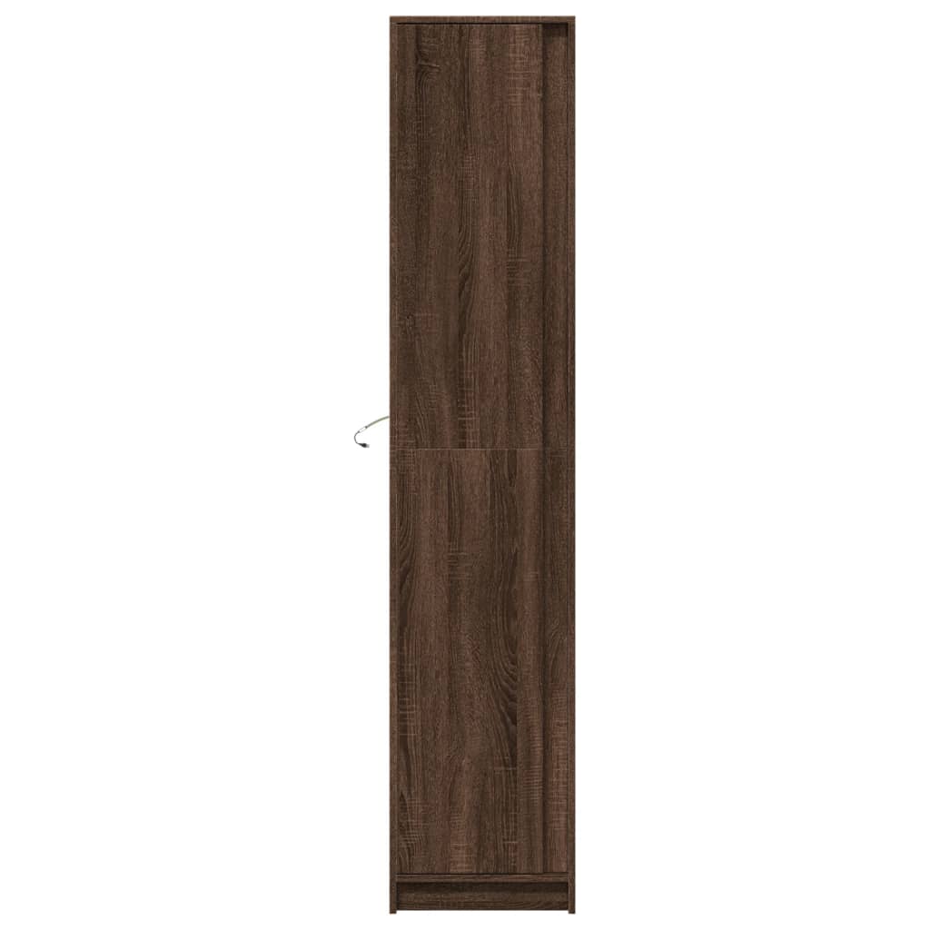 Skap Brun Eik med LED 41,5x32,5x200 cm