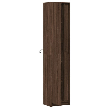 Skap Brun Eik med LED 41,5x32,5x200 cm