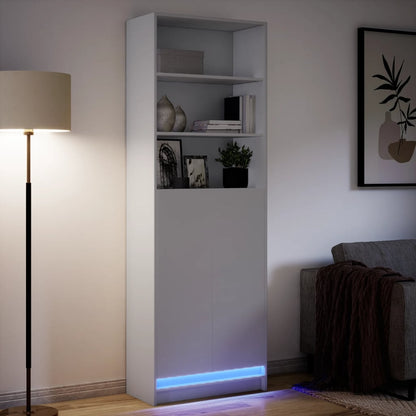 Skap Hvit med LED 69x32,5x200 cm