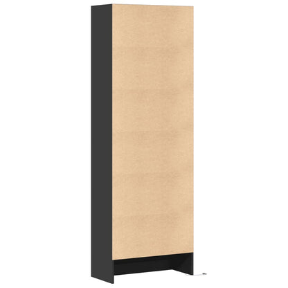 Skap Svart med LED Svart 69x32,5x200 cm