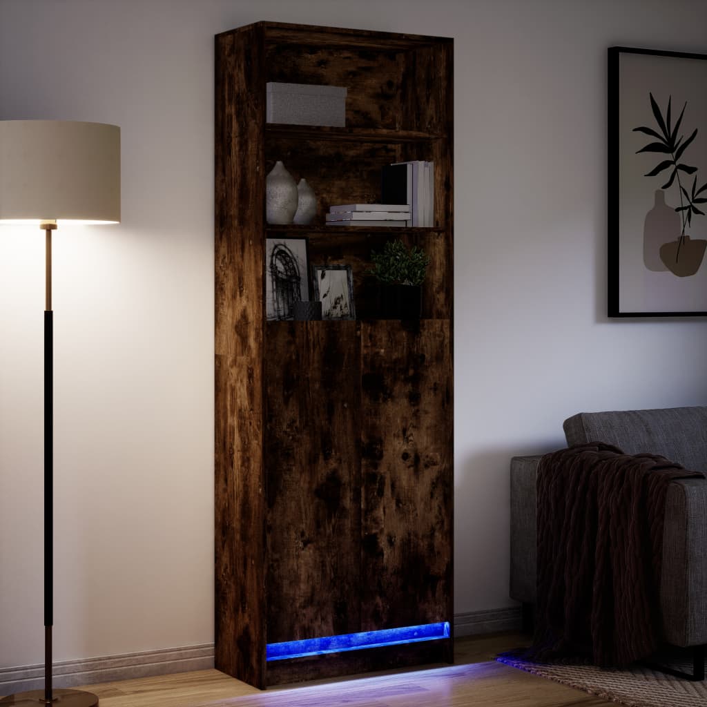 Skap Røkt Eik med LED 69x32,5x200 cm