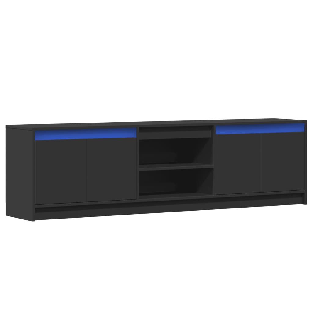 TV-Møbel Svart TV-benk med LED 180x34x50 cm