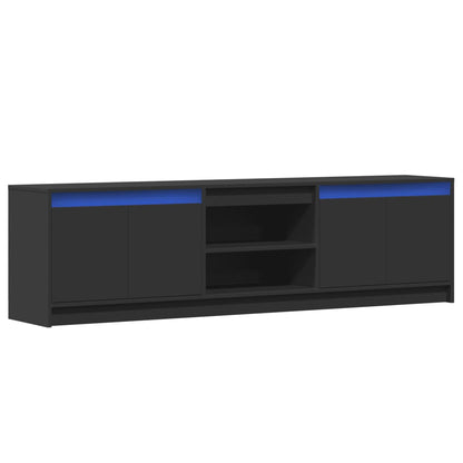 TV-Møbel Svart TV-benk med LED 180x34x50 cm