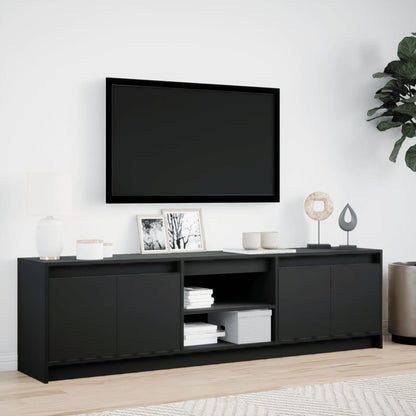 TV-Møbel Svart TV-benk med LED 180x34x50 cm