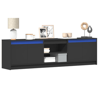 TV-Møbel Svart TV-benk med LED 180x34x50 cm