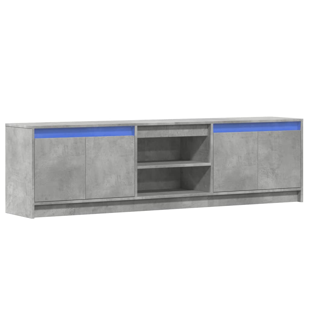 TV-Møbel Betonggrå TV-benk med LED 180x34x50 cm