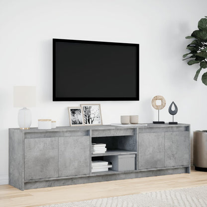TV-Møbel Betonggrå TV-benk med LED 180x34x50 cm