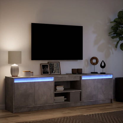 TV-Møbel Betonggrå TV-benk med LED 180x34x50 cm