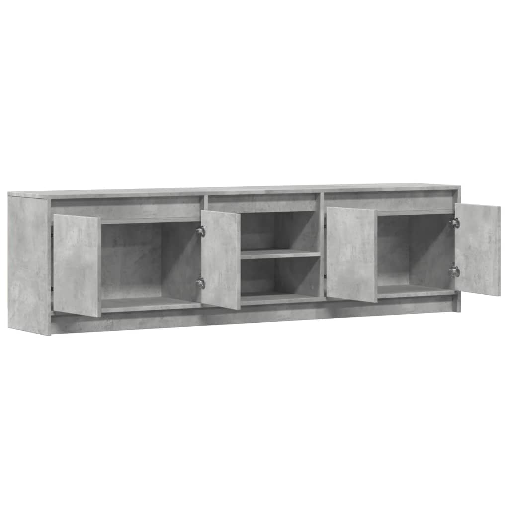 TV-Møbel Betonggrå TV-benk med LED 180x34x50 cm