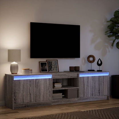 TV-Møbel Sonoma Grå TV-benk med LED 180x34x50 cm