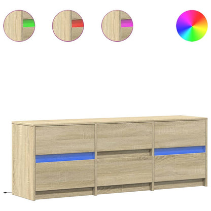 TV-Møbel Sonoma Eik TV-benk med LED 140x34x50 cm