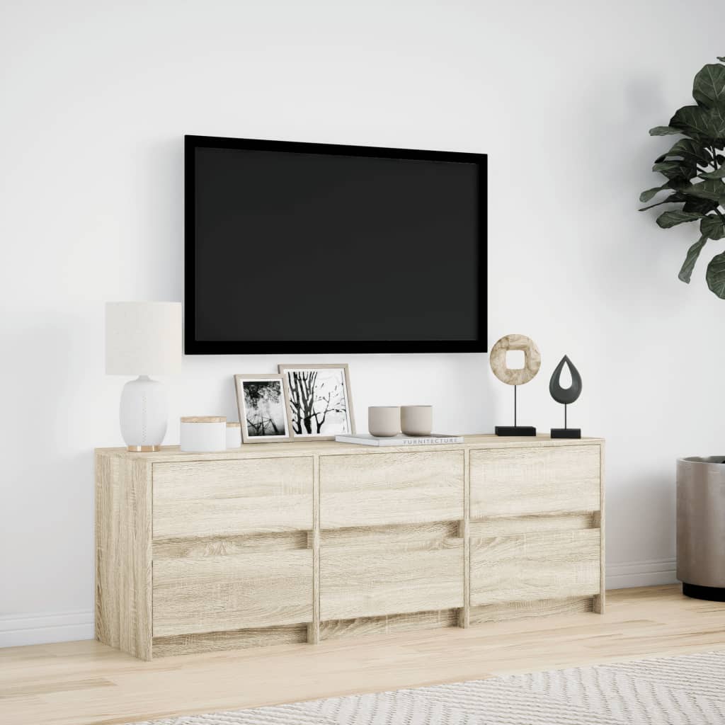 TV-Møbel Sonoma Eik TV-benk med LED 140x34x50 cm