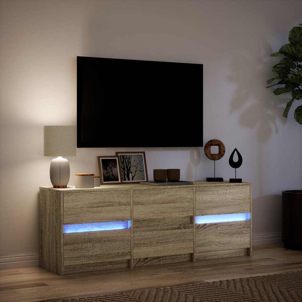 TV-Møbel Sonoma Eik TV-benk med LED 140x34x50 cm