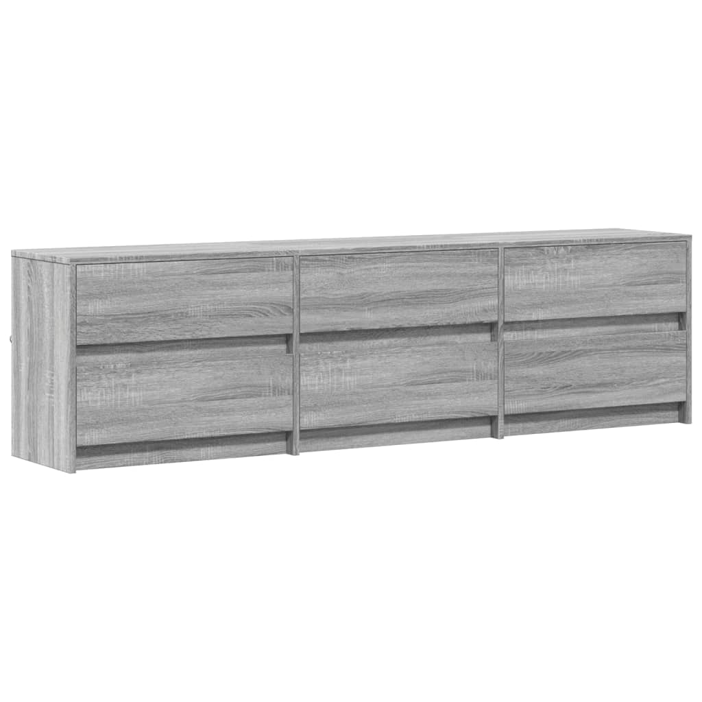 TV-Møbel Sonoma Grå TV-benk med LED 180x34x50 cm
