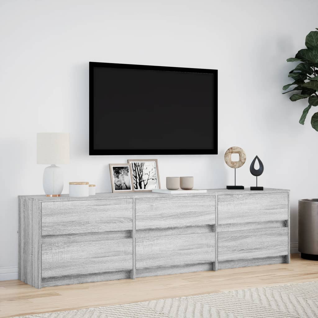 TV-Møbel Sonoma Grå TV-benk med LED 180x34x50 cm