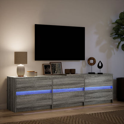 TV-Møbel Sonoma Grå TV-benk med LED 180x34x50 cm