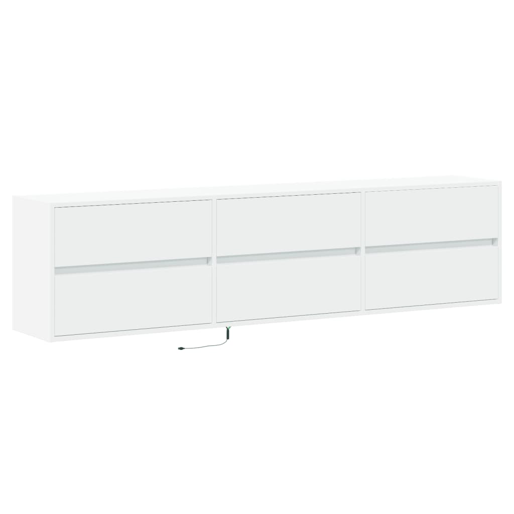 TV-Møbel Hvit TV-benk med LED 180x31x45 cm