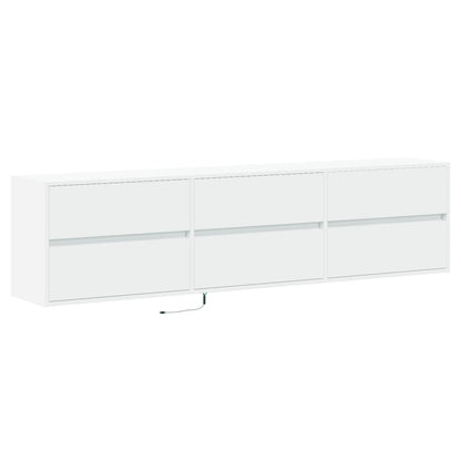 TV-Møbel Hvit TV-benk med LED 180x31x45 cm