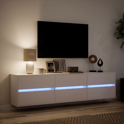 TV-Møbel Hvit TV-benk med LED 180x31x45 cm