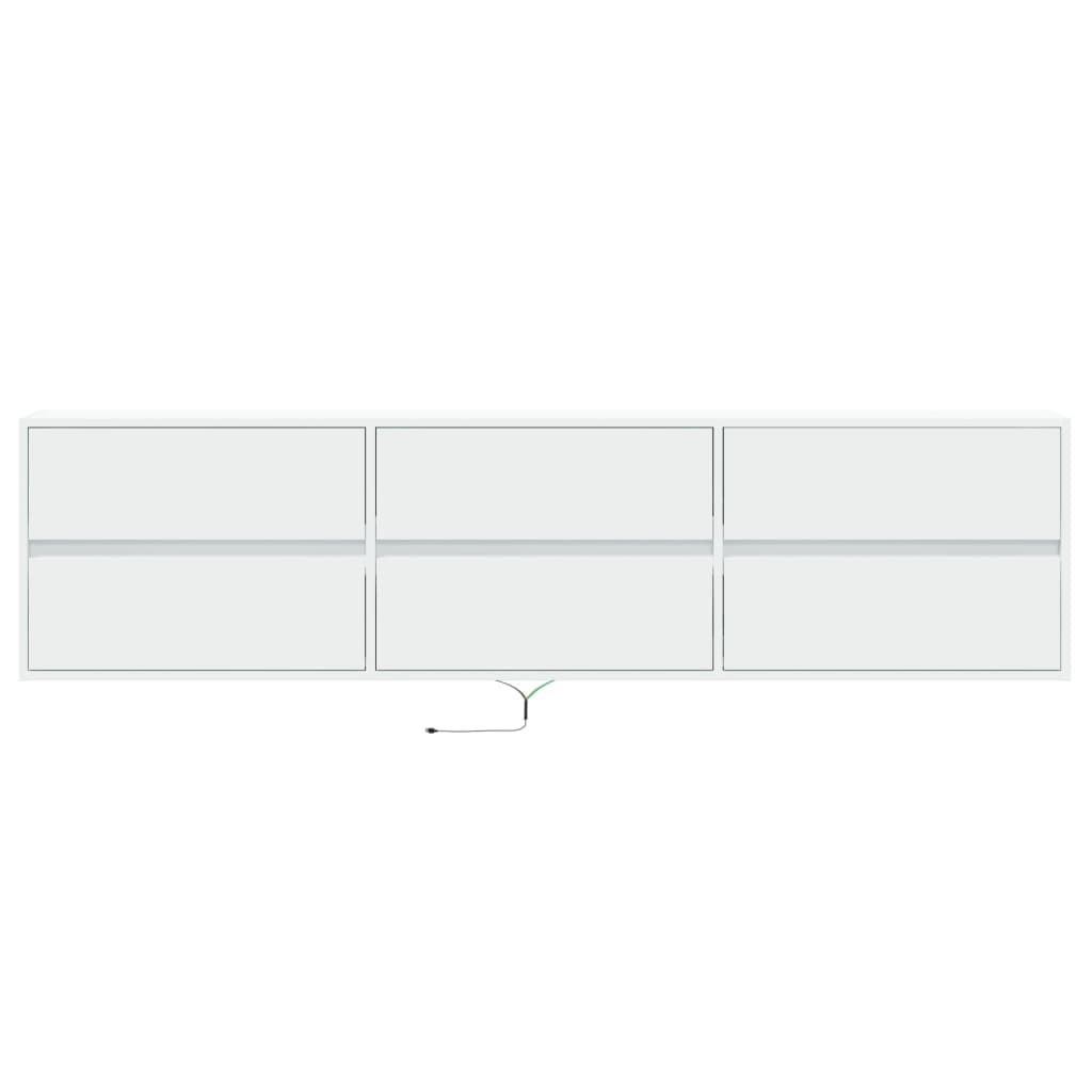 TV-Møbel Hvit TV-benk med LED 180x31x45 cm