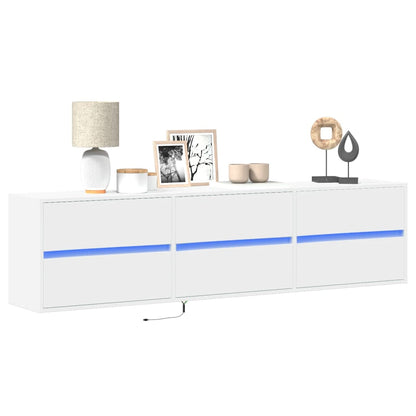 TV-Møbel Hvit TV-benk med LED 180x31x45 cm