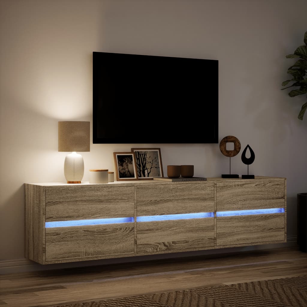 TV-Møbel Sonoma Eik TV-benk med LED 180x31x45 cm