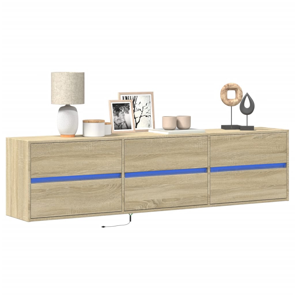 TV-Møbel Sonoma Eik TV-benk med LED 180x31x45 cm