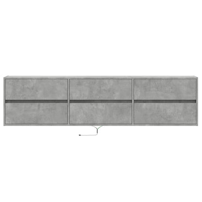 TV-Møbel Betonggrå TV-benk med LED-lys 180x31x45 cm
