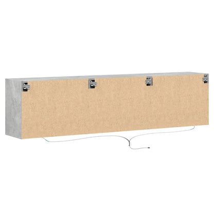 TV-Møbel Betonggrå TV-benk med LED-lys 180x31x45 cm
