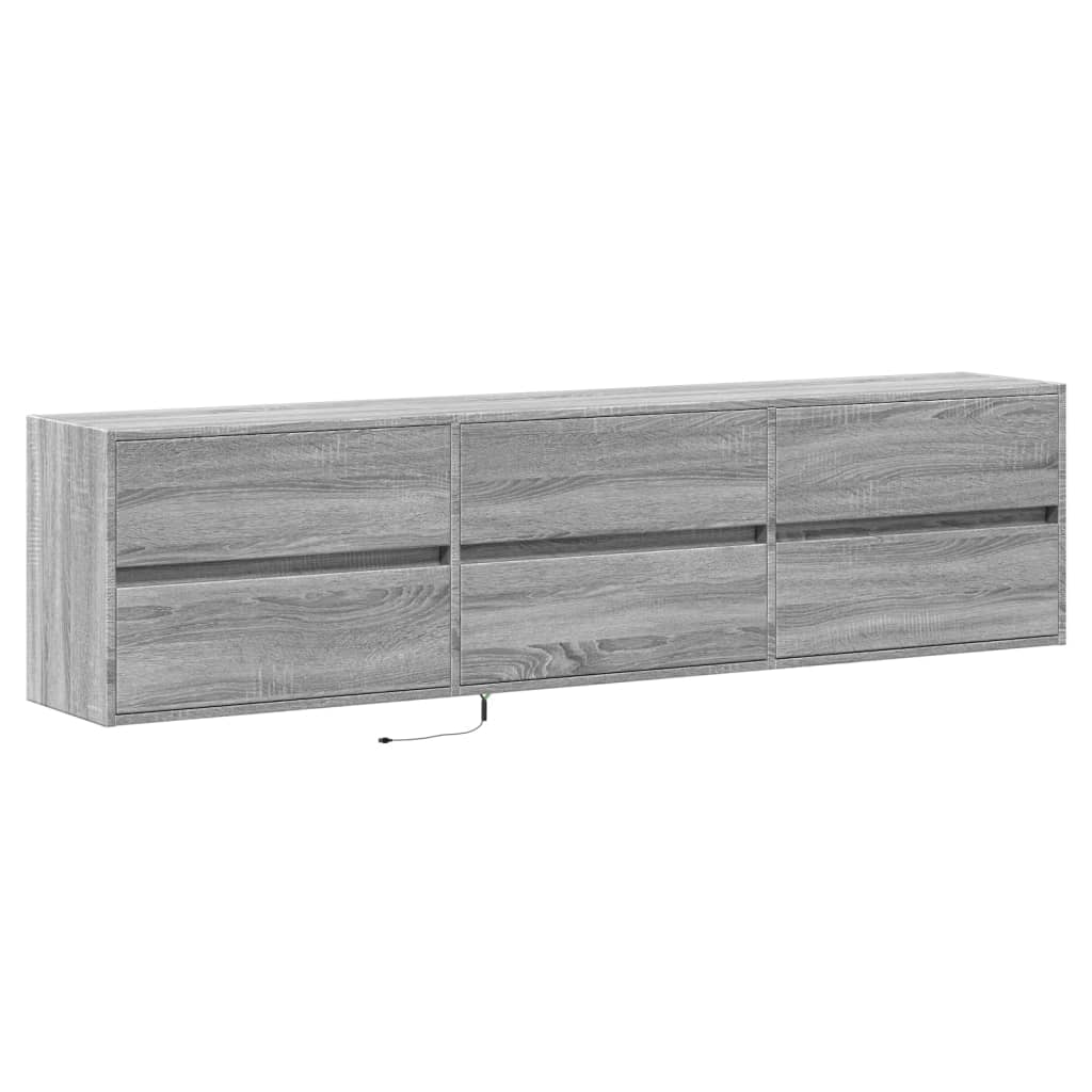 TV-Møbel Sonoma Grå TV-benk med LED 180x31x45 cm