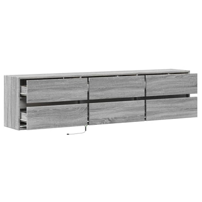 TV-Møbel Sonoma Grå TV-benk med LED 180x31x45 cm